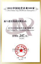 2012年全國民營企業(yè)500強(qiáng)獎(jiǎng)